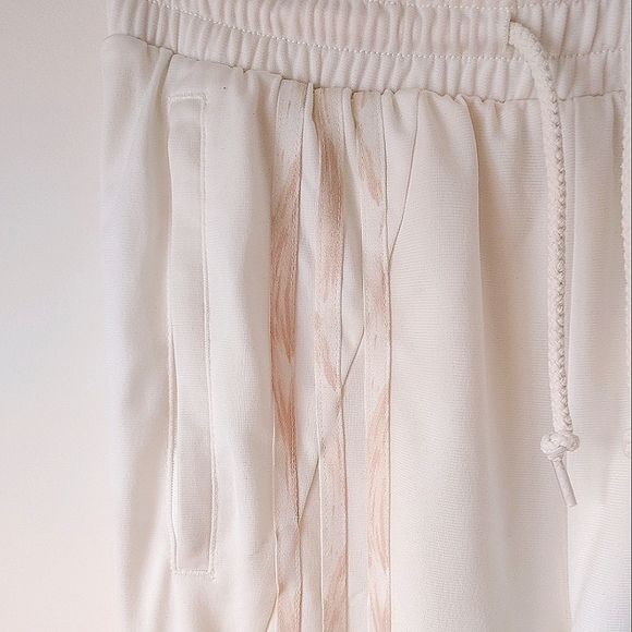 White Zip leg Adidas track pants size small - Picture 2 of 2
